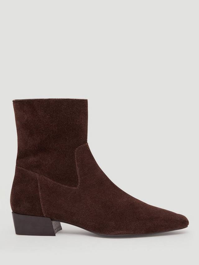 Замшевые ботинки с квадратным носком HUSH, Dark Brown