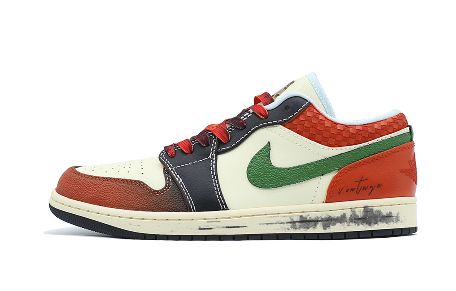 

Jordan Баскетбольные кроссовки Air 1 Vintage Party Slip Low Top, мужские, черно-красные