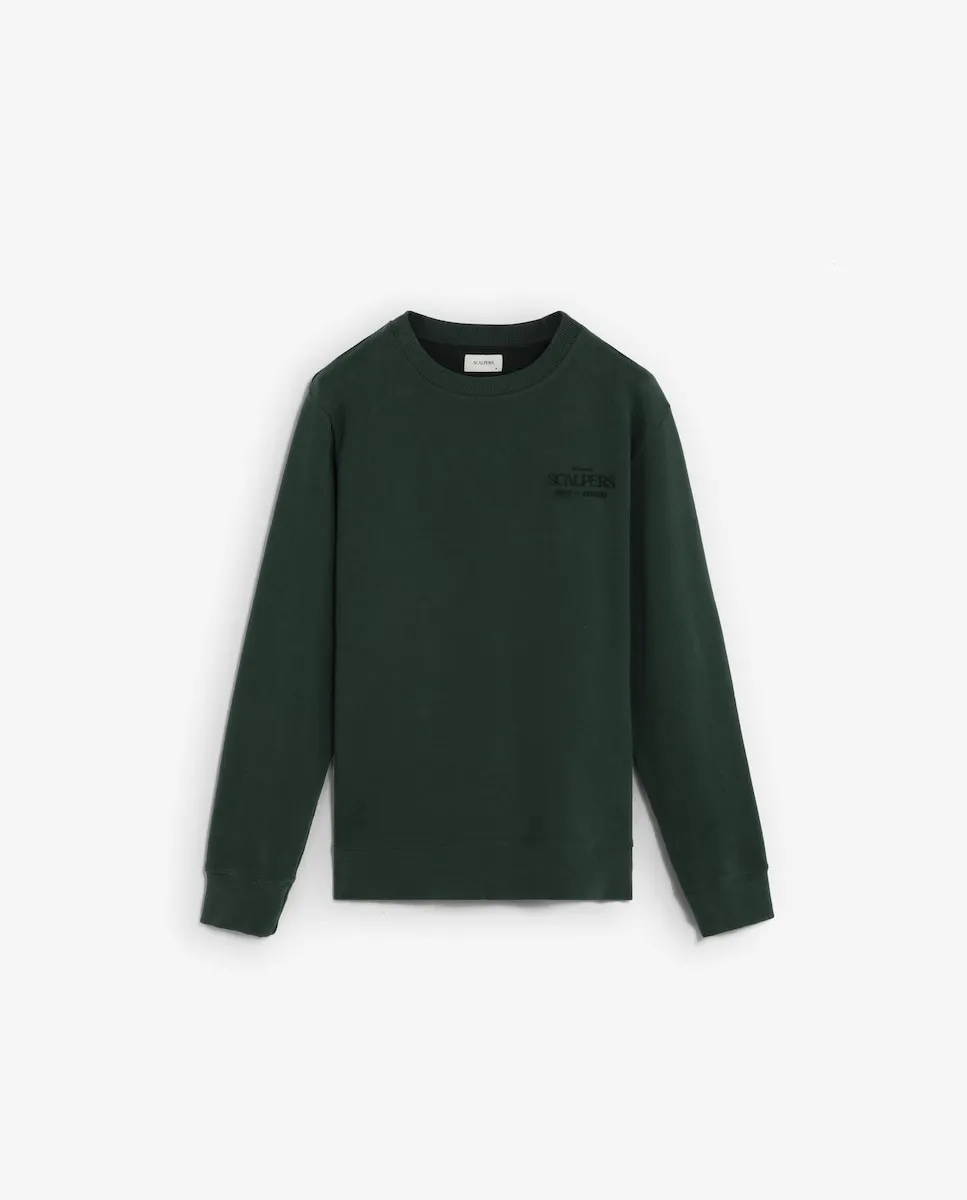 

Мужская хлопковая толстовка с принтом и вышитым логотипом Scalpers, темно-зеленый