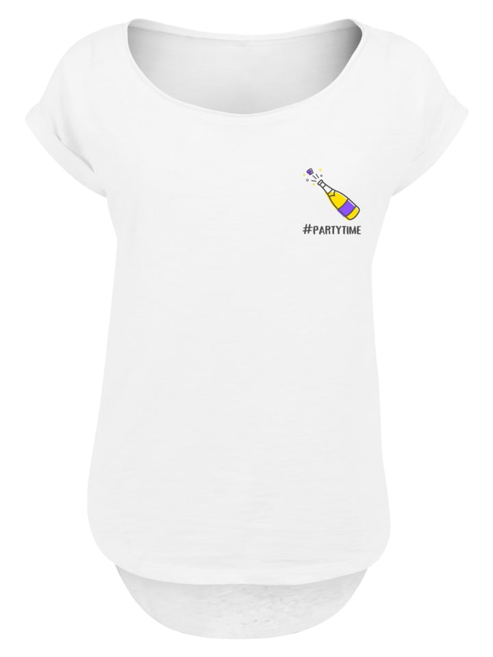 

F4NT4STIC Удлиненная футболка для новогодней вечеринки #partytime в белом цвете