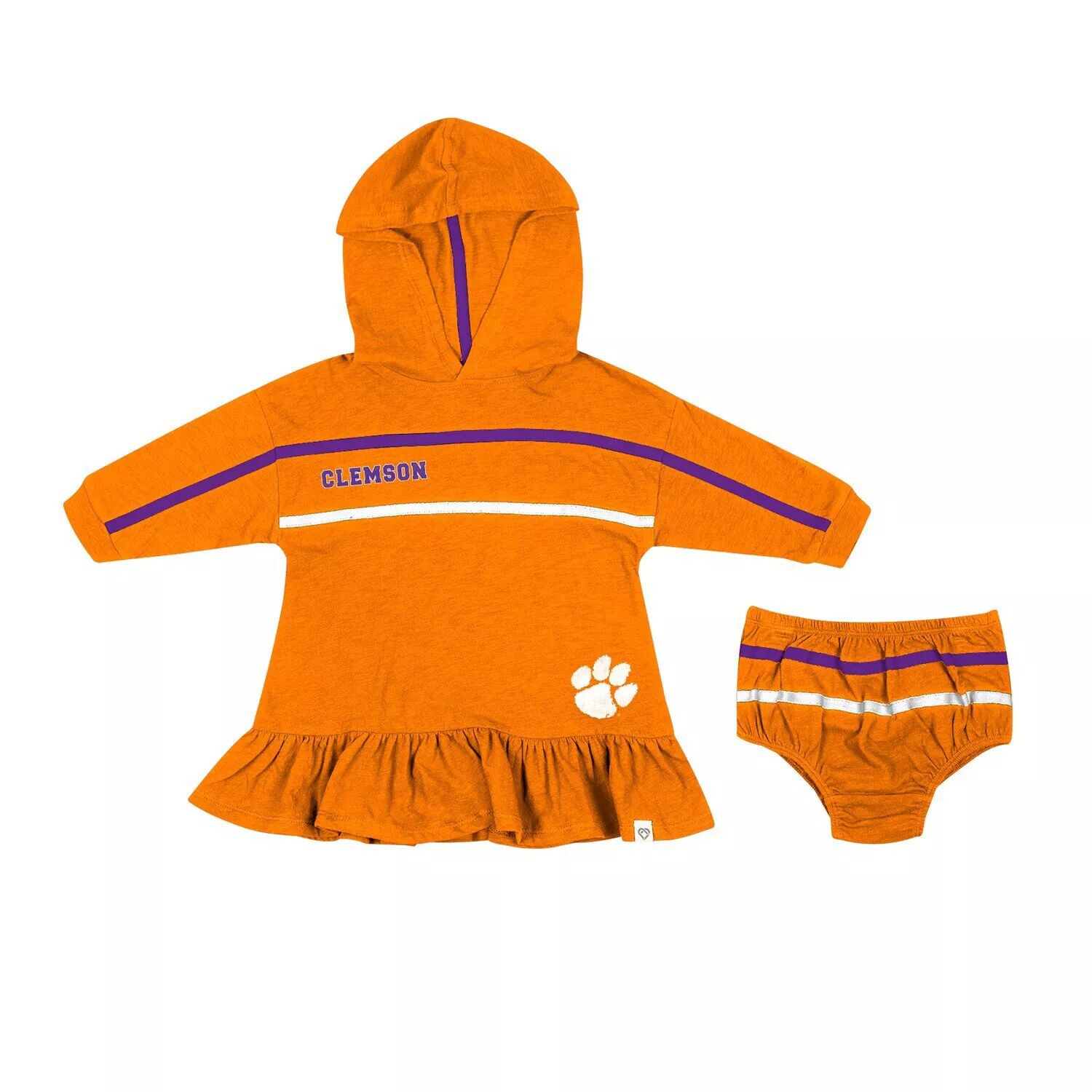 

Платье с капюшоном и комплект шароваров Clemson Tigers Winifred для девочек-младенцев Colosseum Orange Clemson Tigers Colosseum