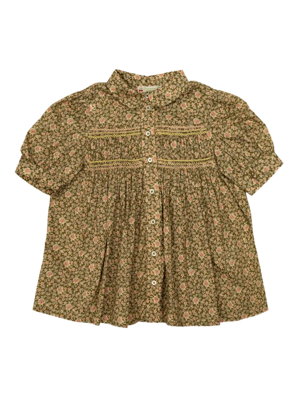 

Топ с цветочным принтом на пуговицах Bonpoint, зеленый