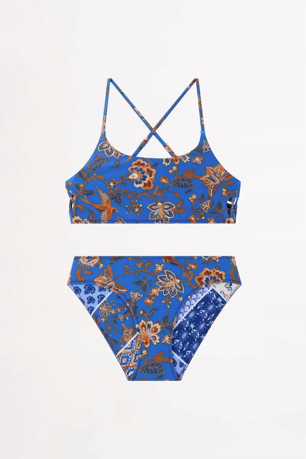 Seafolly Двусторонний бикини-комплект для девочек, синий — фото 2