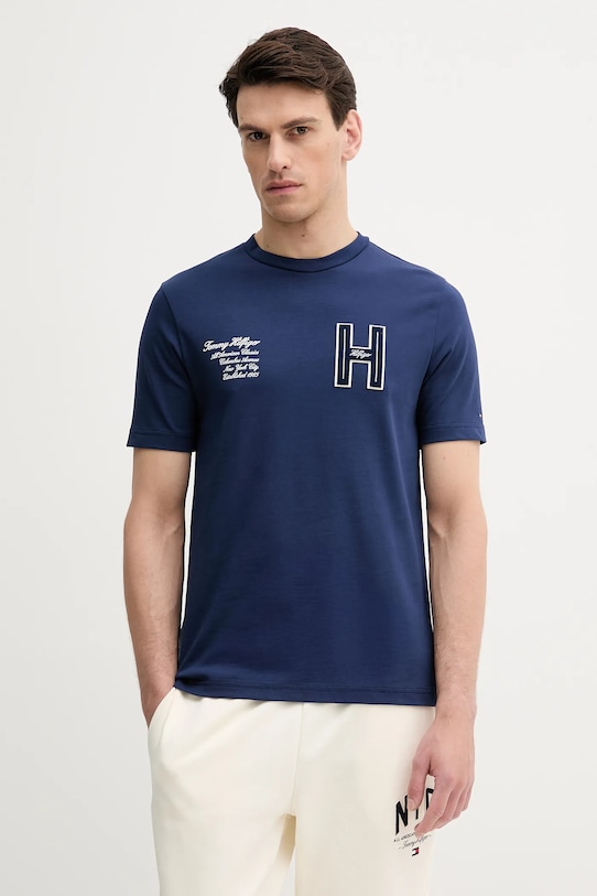 

Хлопковая футболка Tommy Hilfiger, темно-синий