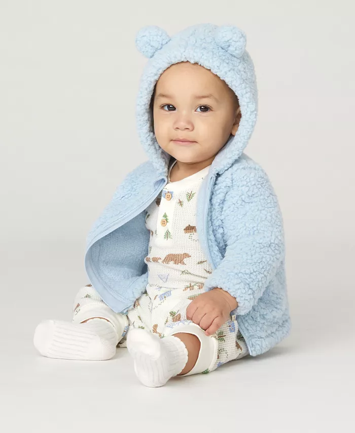 

Комплект из 3 предметов для мальчиков: куртка, боди и штаны из шерпы Huggies, синий