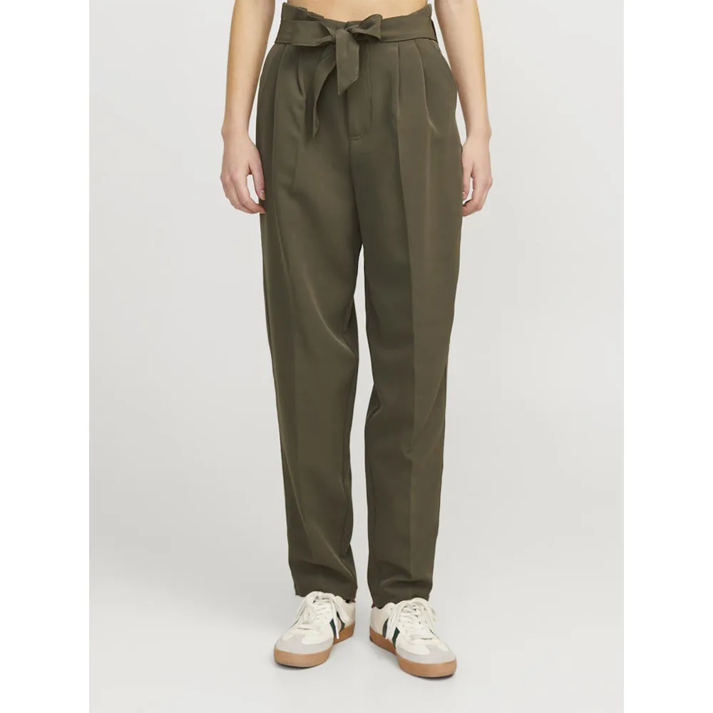 

Брюки Jack & Jones Petra Paperbag JJXX high waist, зеленый