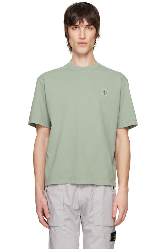 

Футболка из органического хлопка пике Stone Island, зеленый