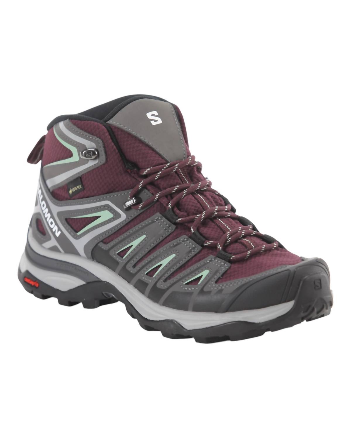 

Женские кроссовки X Ultra Pioneer Mid для походов в цвете Wine Tasting/magnet/granite Green SALOMON
