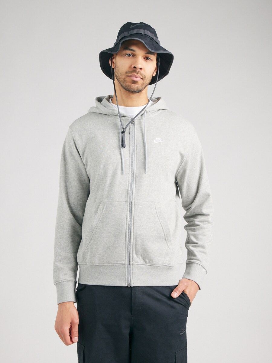 Толстовка с капюшоном на молнии Nike Sportswear Club Fleece, пятнистый серый — фото 2
