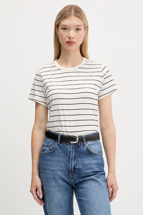 

Хлопковая футболка Abercrombie & Fitch, бежевый