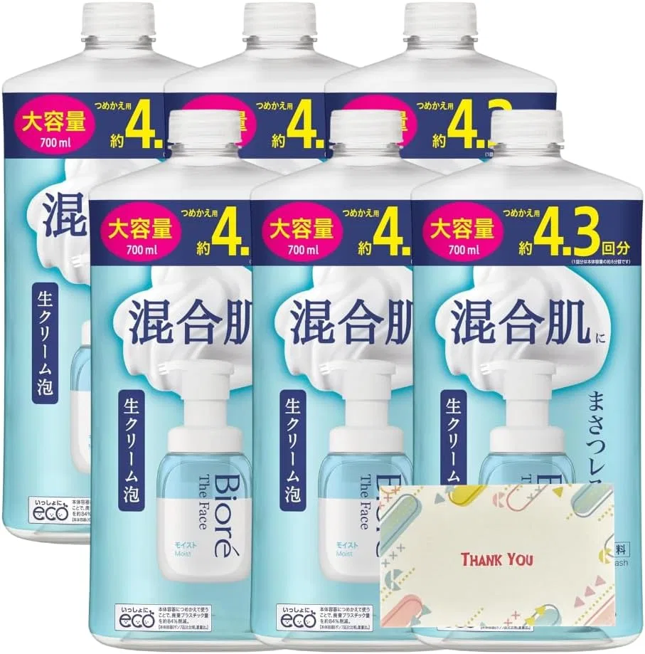Пенка для умывания Biore The Face Moist Refill 700 мл, набор 6 шт, Kunutonn