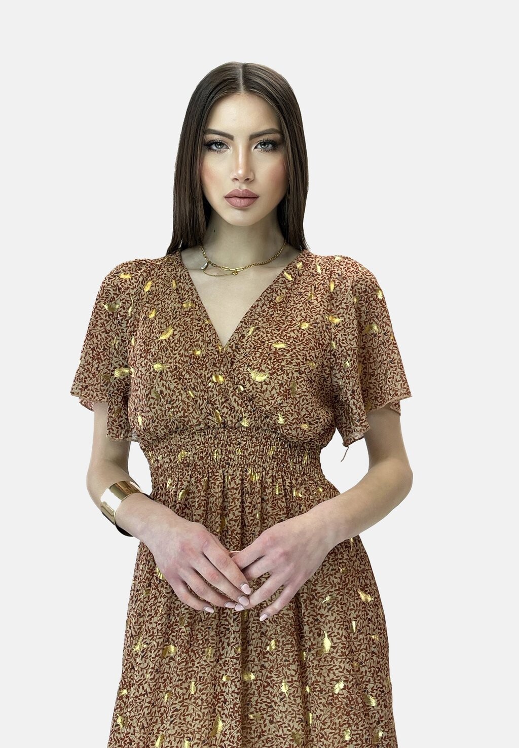 

Платье макси Elara, коричневый