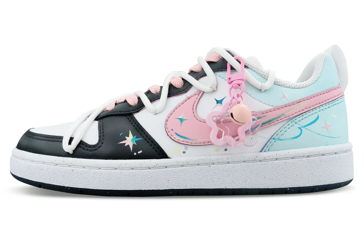 

Кроссовки Nike Court Borough Skateboarding Shoes Women's Low-top Pink/white/blue/black, черный/розовый