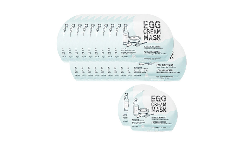 

Toocoolforschool Smoothing Egg Facial Masks увлажняющие, освежающие и питательные 28г*5 шт/коробка Too Cool For School, 28g*22pcs