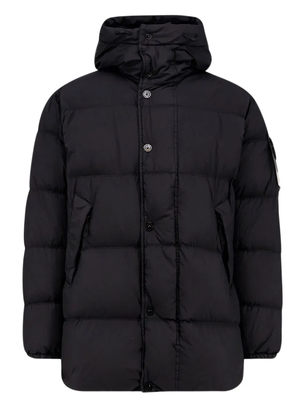

Куртка с дутым капюшоном Stone Island, черный