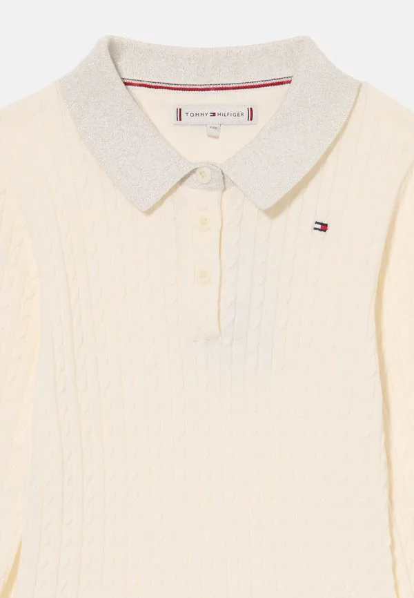 Платье-Комбинезон мини-кройной вязки с блестками Tommy Hilfiger, Ivory Silk — фото 3