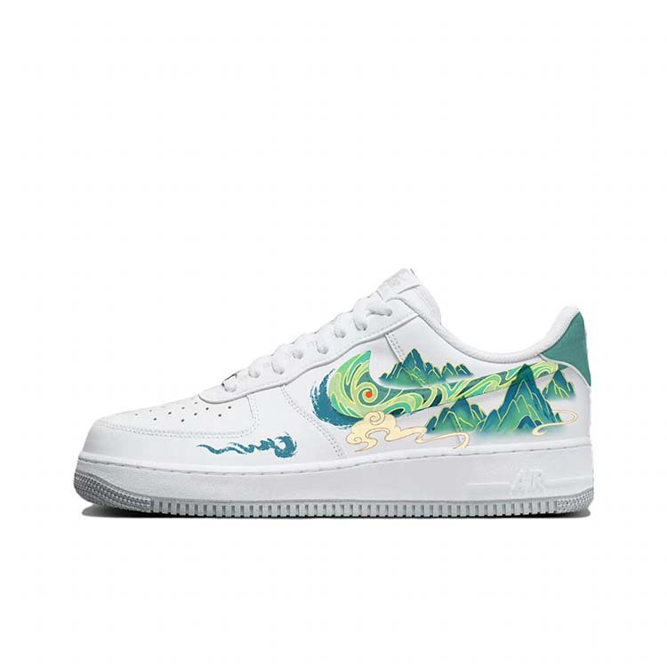 

Nike Air Force 1 нескользящие низкие скейтерские кроссовки мужские бело-зеленые, цвет White Green