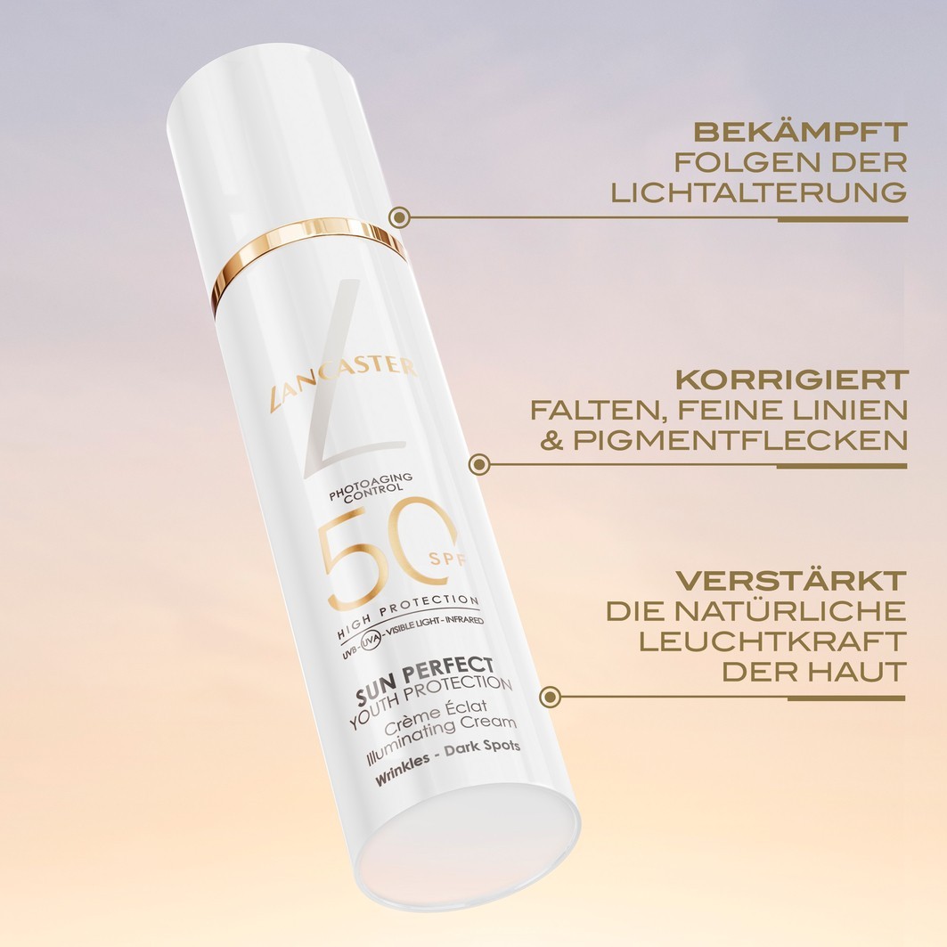 Солнцезащитный крем sun perfect infinite glow sun illuminating cream spf30 Lancaster, объем 50 мл — фото 3
