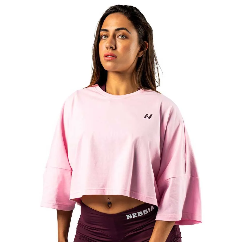 

Футболка с коротким рукавом спортивная Nebbia Oversized cropped tee just flow 431, розовый