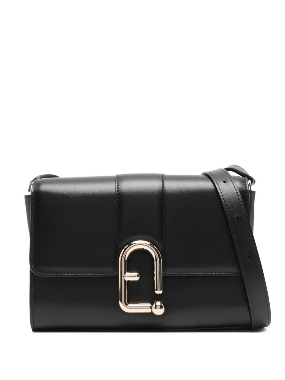 

Маленькая городская кожаная сумка через плечо Furla, черный