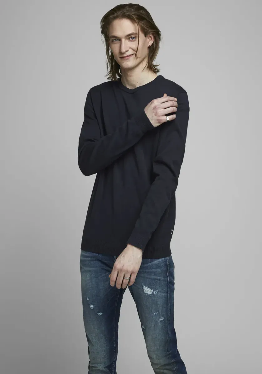 

Свитер с круглым вырезом Jack & Jones "BASIC KNIT CREW NECK", синий