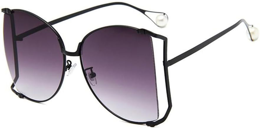 

Солнцезащитные очки в полуободковой оправе большого размера с жемчужными дужками и градиентными линзами, очки-«кошачий глаз», солнцезащитные очки UV400 для женщин VFDHN, C7