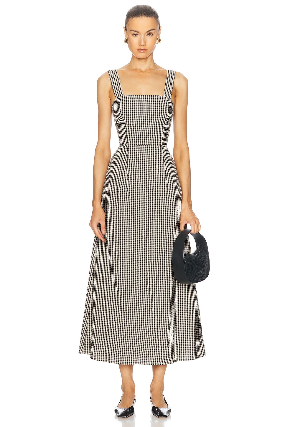 

Платье Amelia с квадратным вырезом Posse, цвет Gingham Black & Cream