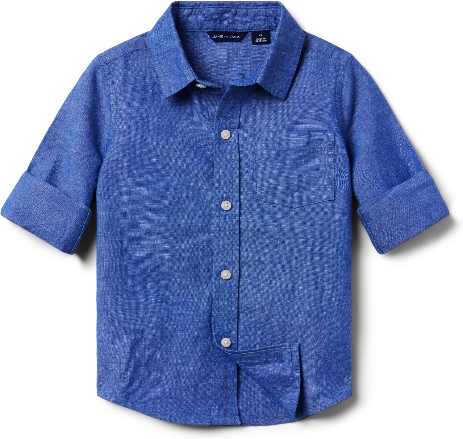 

Рубашка Janie and Jack Chambray Roll Up Top, синий