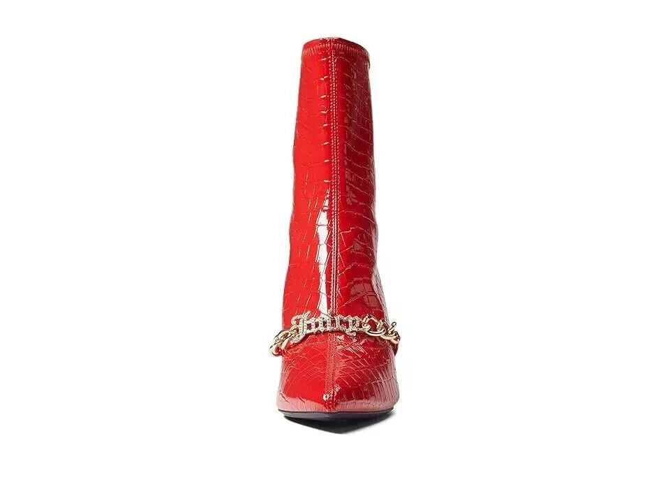 Juicy Couture Tyme Bootie Женские 8 Красный Крокодиловая кожа Стилет Каблук Ботинки KHD807 — фото 3