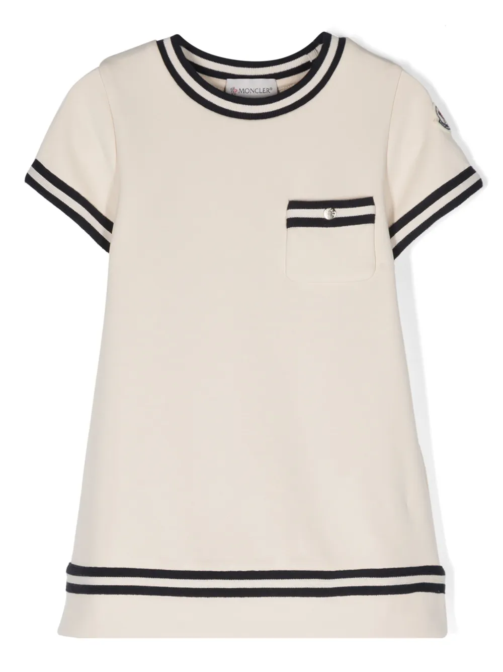 

Платье мини с аппликацией Moncler Enfant, нейтральный