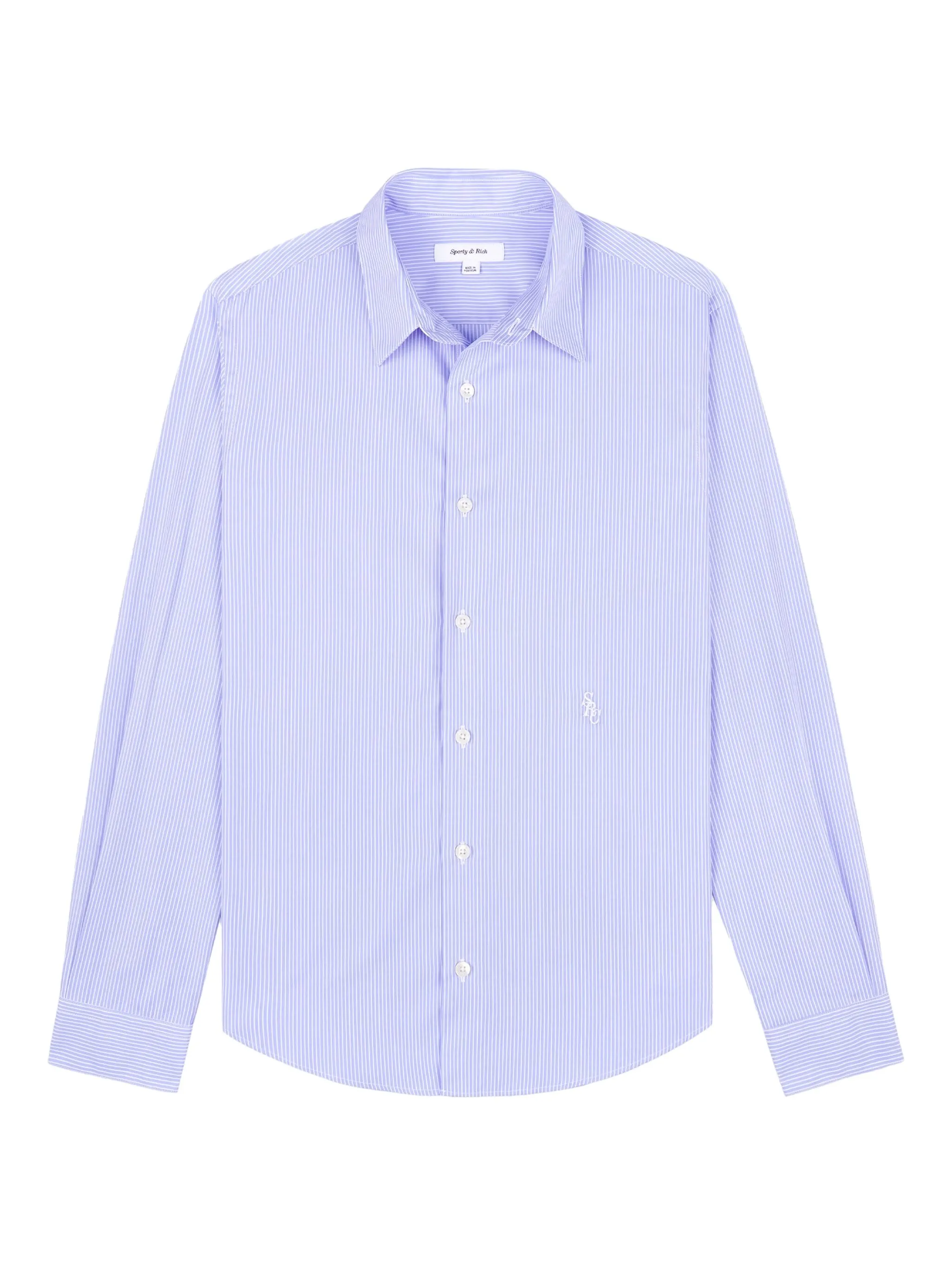 

Полосатая рубашка на пуговицах Sporty & Rich, синий