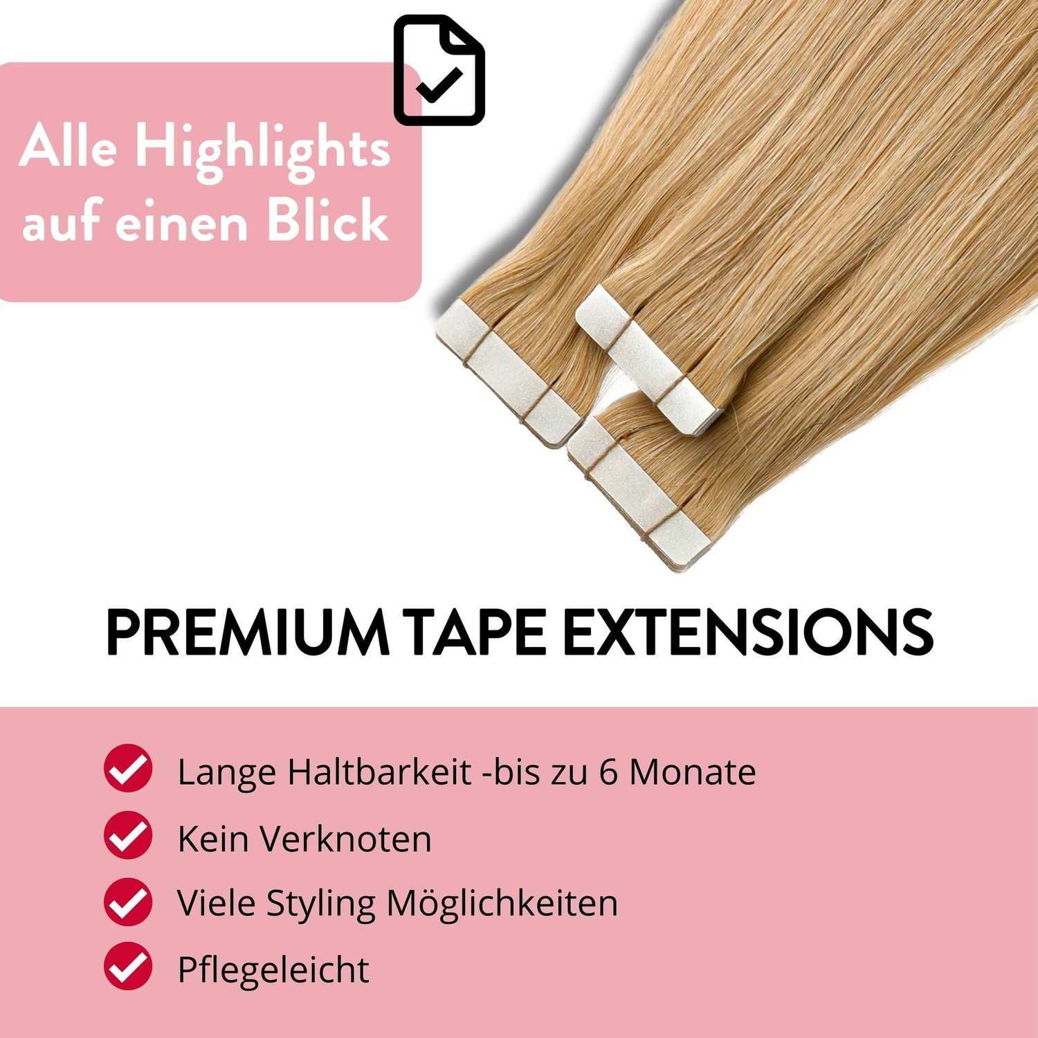 Накладные волосы tape extensions premium echthaar #9/31 lichtblond gold asch Hair2Heart, 60cm, количество 1 шт. — фото 3