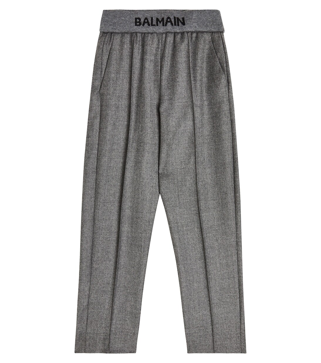 

Шерстяные брюки с логотипом Balmain Kids, серый