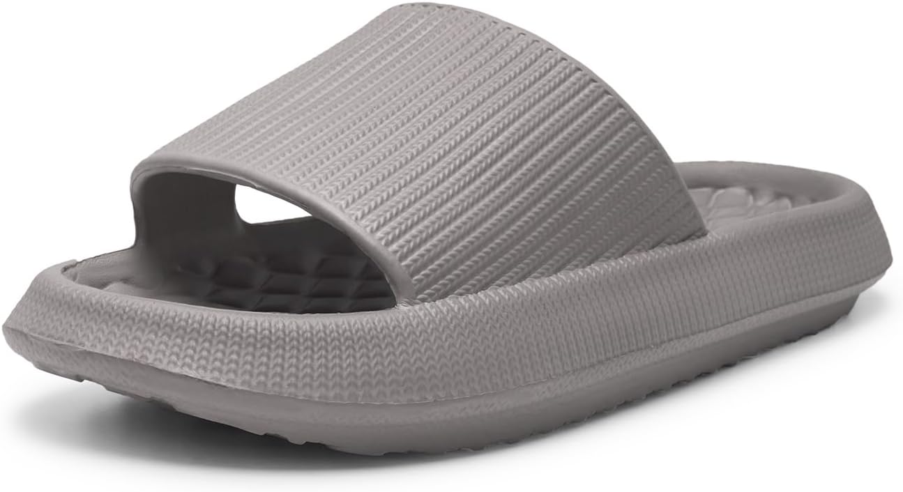 

Тапочки Alexis Leroy для женщин и мужчин, слайдеры-облака, душевые сандалии, домашняя обувь, противоскользящие, удобные, с упругой толстой подошвой, серый