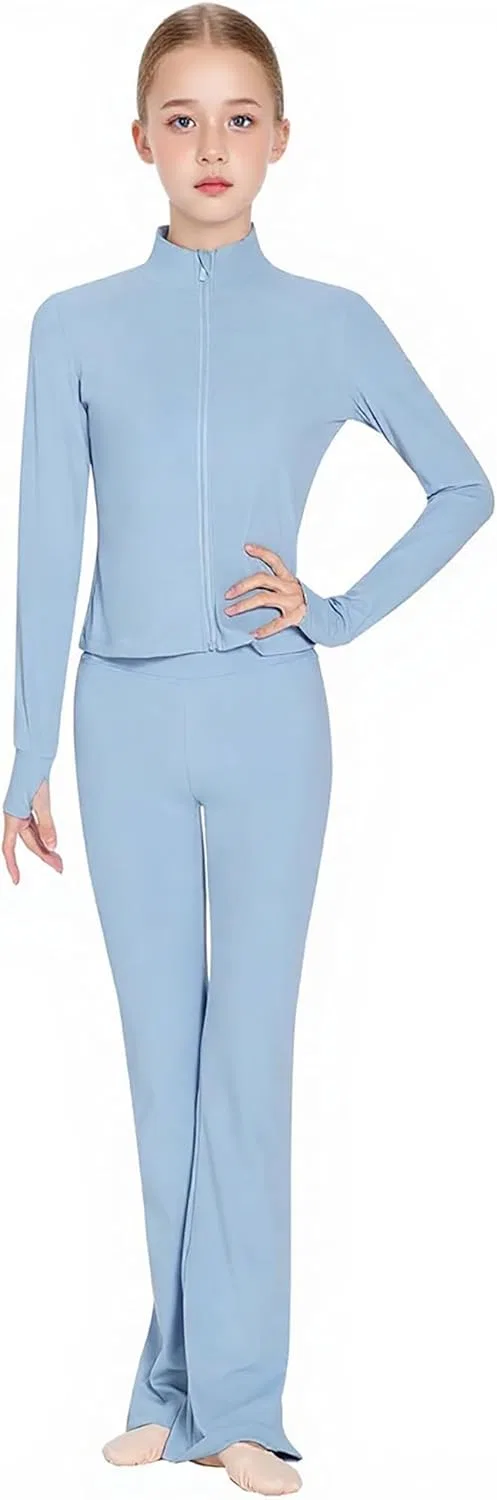 Детский спортивный костюм с курткой и брюками-клёш, Lovdaswi, Blue-sets
