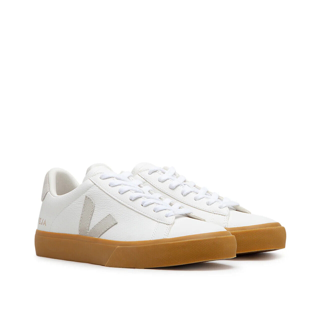 Кроссовки Veja Campo CP0503147A женские белые с резиновой подошвой из хромфри кожи удобные