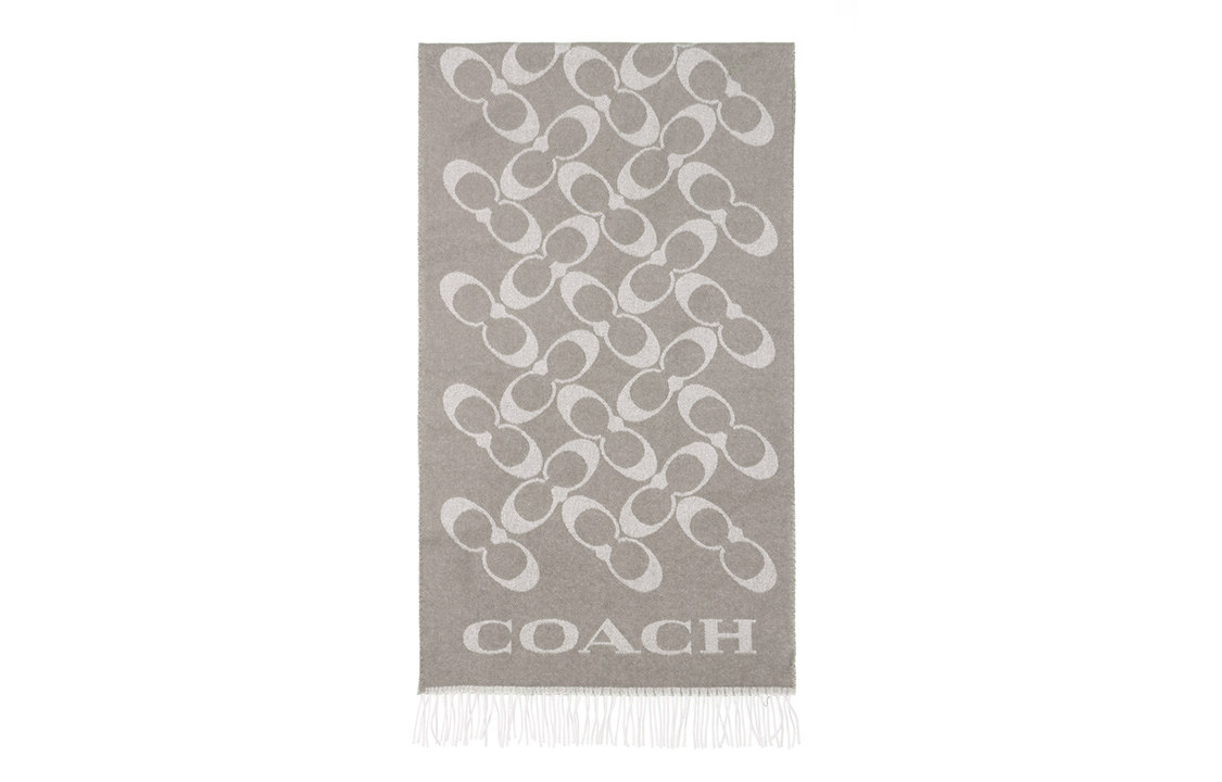 

Вязаный шарф женский серый COACH