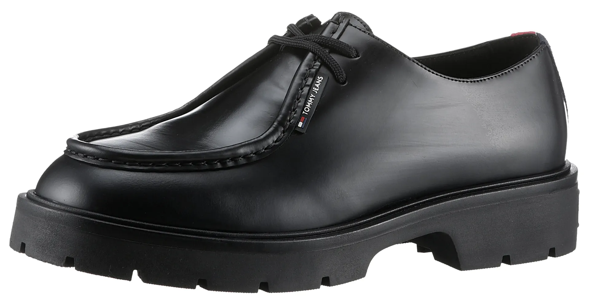 

Туфли на шнуровке Tommy Jeans "TJM SMART DERBY SHOE", блочный каблук, деловая обувь, полуботинки, туфли на шнуровке с лейблом, черный