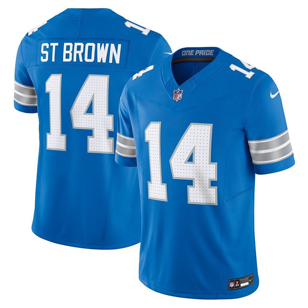 

Мужские кроссовки Nike Amon-Ra St. Brown Blue Detroit Lions Vapor F. Ограниченный Джерси, цвет Lns Blue