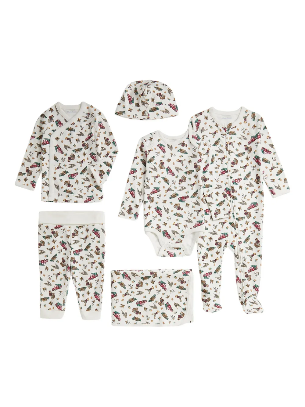 

Подарочный набор из шести предметов с принтом Polo Ralph Lauren Kids, белый