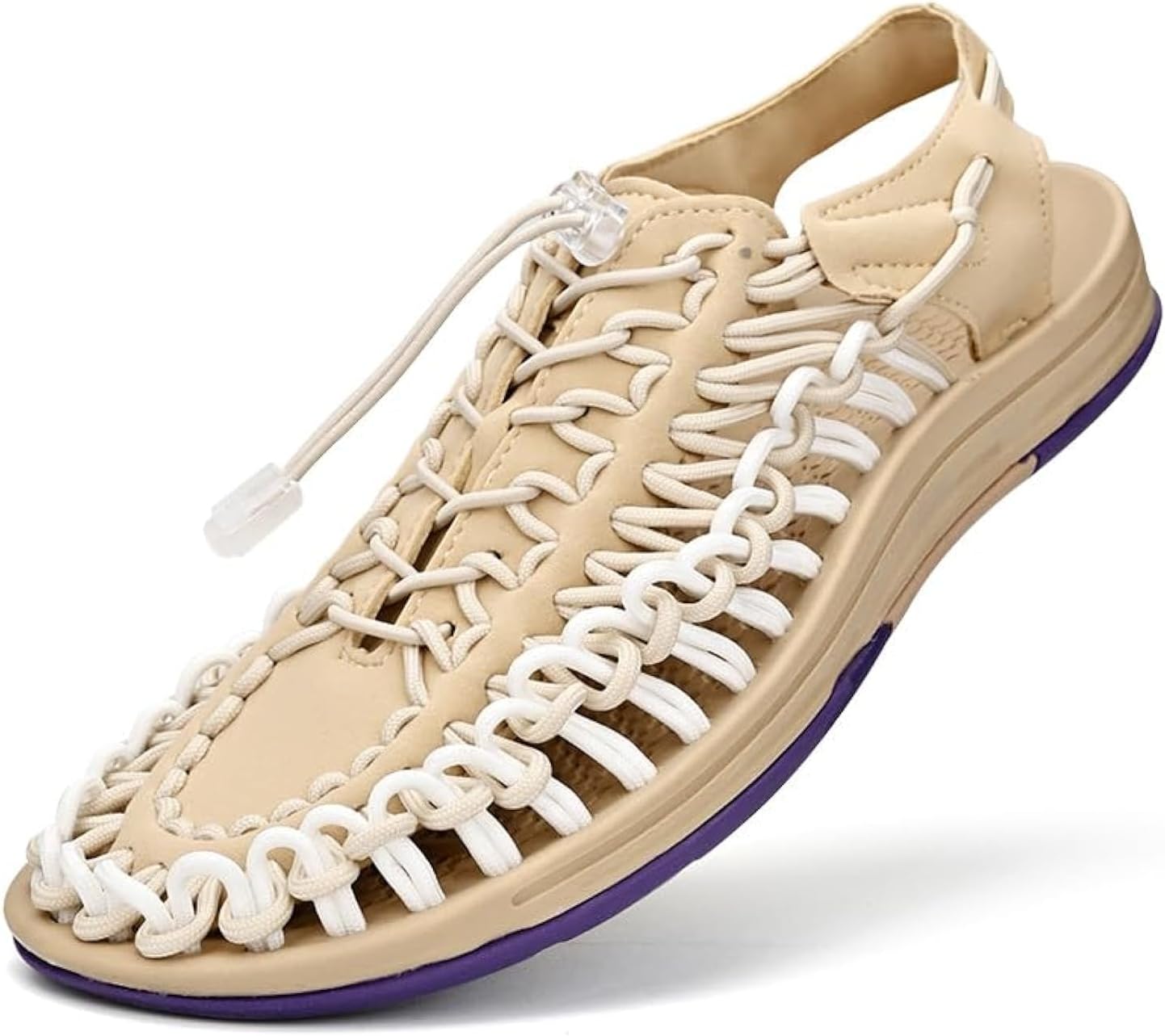 

Мужские спортивные сандалии из веревки, рыбацкая обувь, мужские ручные плетеные туфли, удобные и легкие пляжные сандалии из шнура Proptmina, фиолетовый