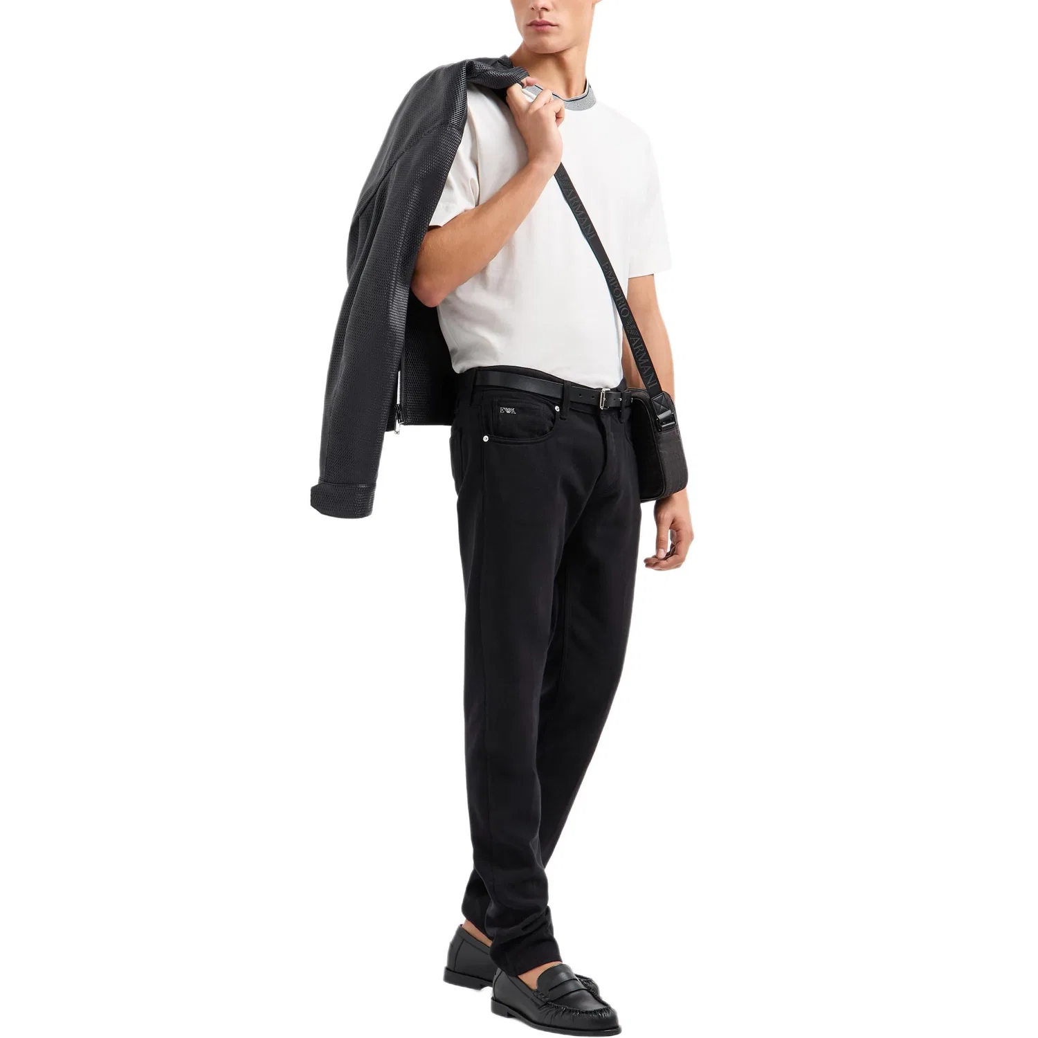 Джинсы Asv J75 Lyocell blend Slim fit EMPORIO ARMANI, Black Gray — фото 3