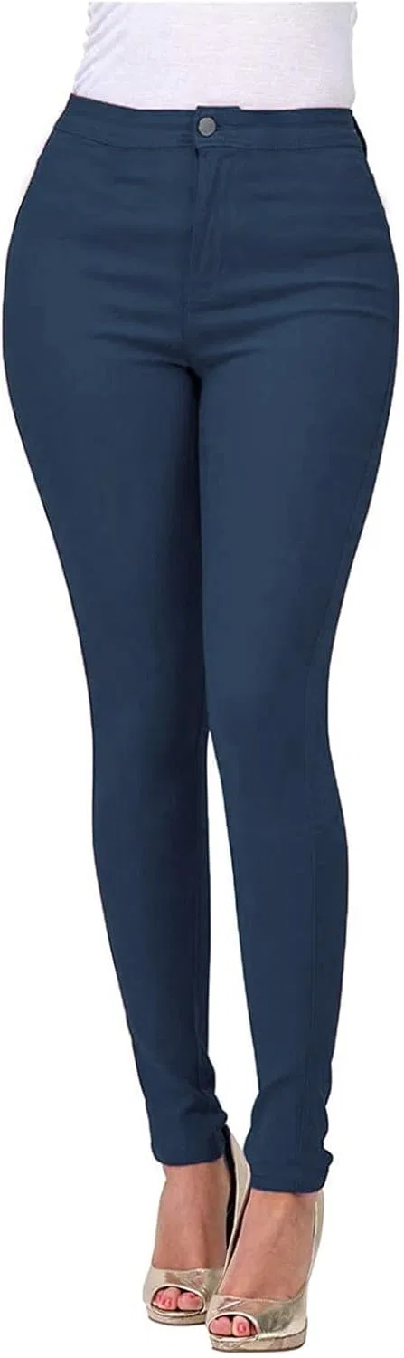 Спортивные штаны скинни с завышенной талией, синий