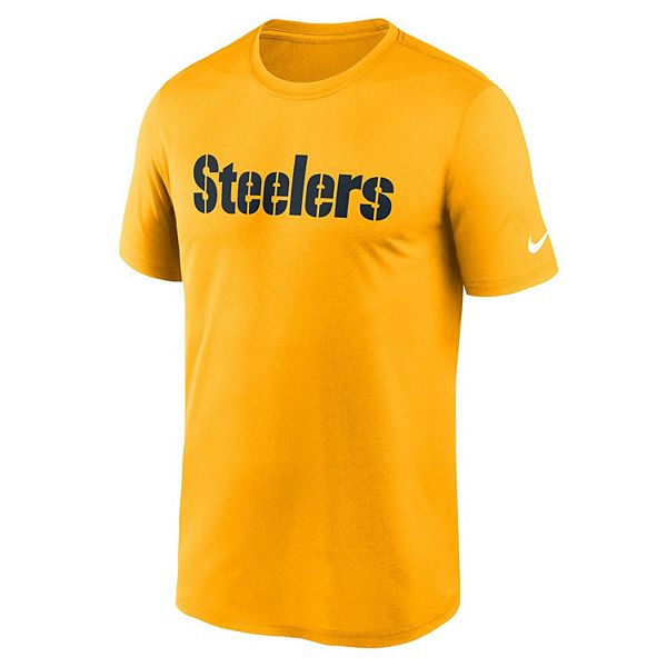 Мужская футболка performance primetime legend wordmark pittsburgh steelers золотистого цвета Nike — фото 3