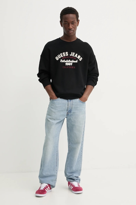 

Хлопковая толстовка Guess Jeans, черный