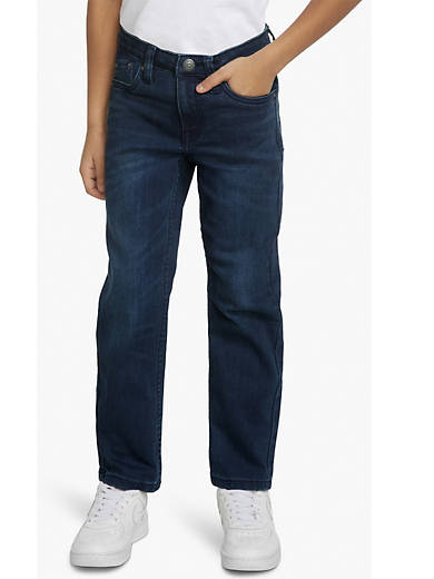 

Джинсы 502 Taper Fit Strong Performance для мальчиков 4-7X Levi's, цвет Sharkley - Dark Wash