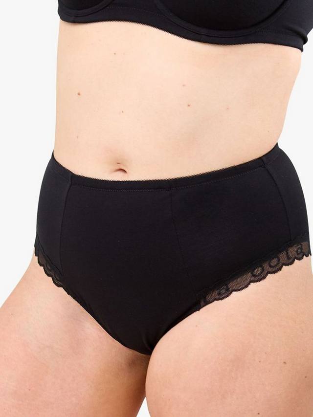 

Мягкие хлопковые утягивающие трусики с высокой талией Oola Lingerie, Black