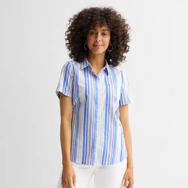 

Женская походная рубашка Croft & Barrow, цвет blue varied stripe