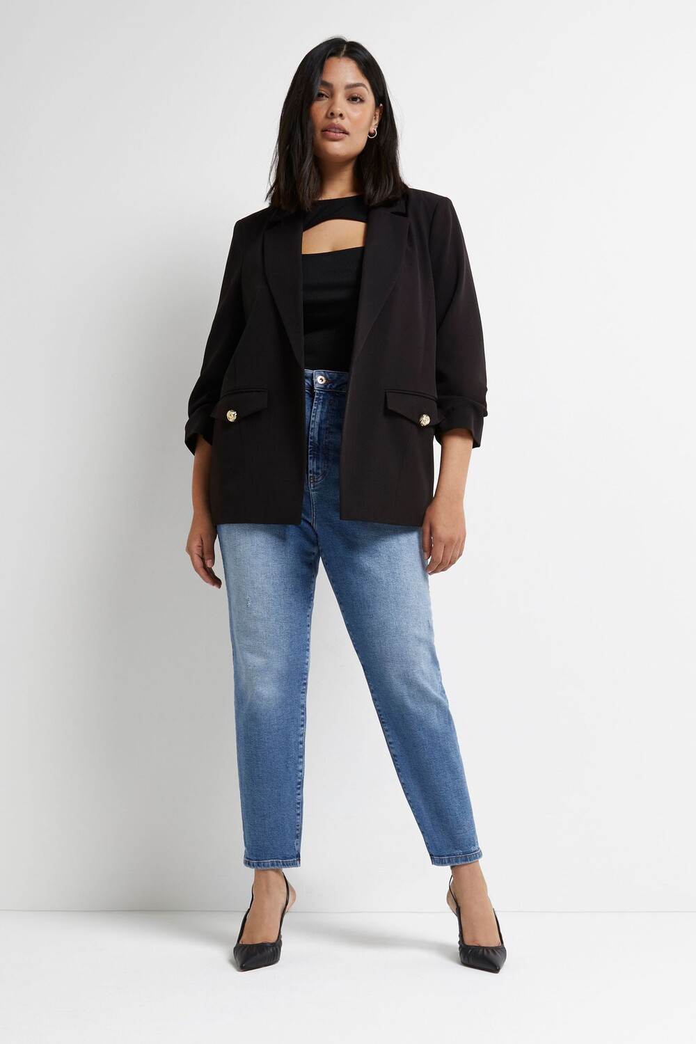 

Пиджак плюс с карманами River Island, черный