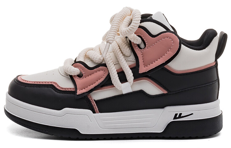 

Кроссовки WARRIOR Skateboarding Shoes Women's High-top Dark Obsidian/Fierce Pink/White, розовый